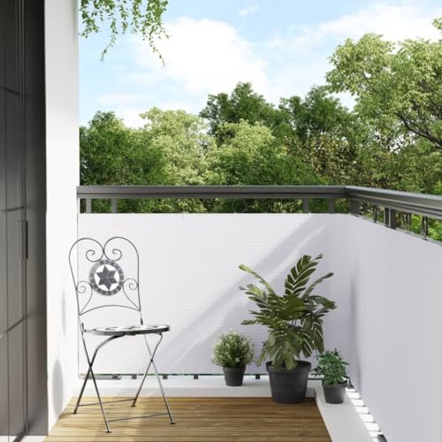 Pantalla para balcón blanca de 1000 x 100 cm para cercado y ocultación exterior 2
