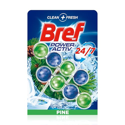 Bref Power Activ Natura Cesta WC (2 unidades), limpia baño para un WC siempre limpio y fresco, limpiador de baños con fórmula antical que elimina la suciedad