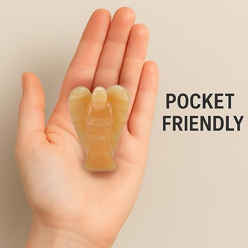 Miniatura 41 de Estatua de ángel de angelita de 2 pulgadas, hermosa piedra preciosa de ángel de la guarda, ángel de cristal natural, tallados a mano para promover