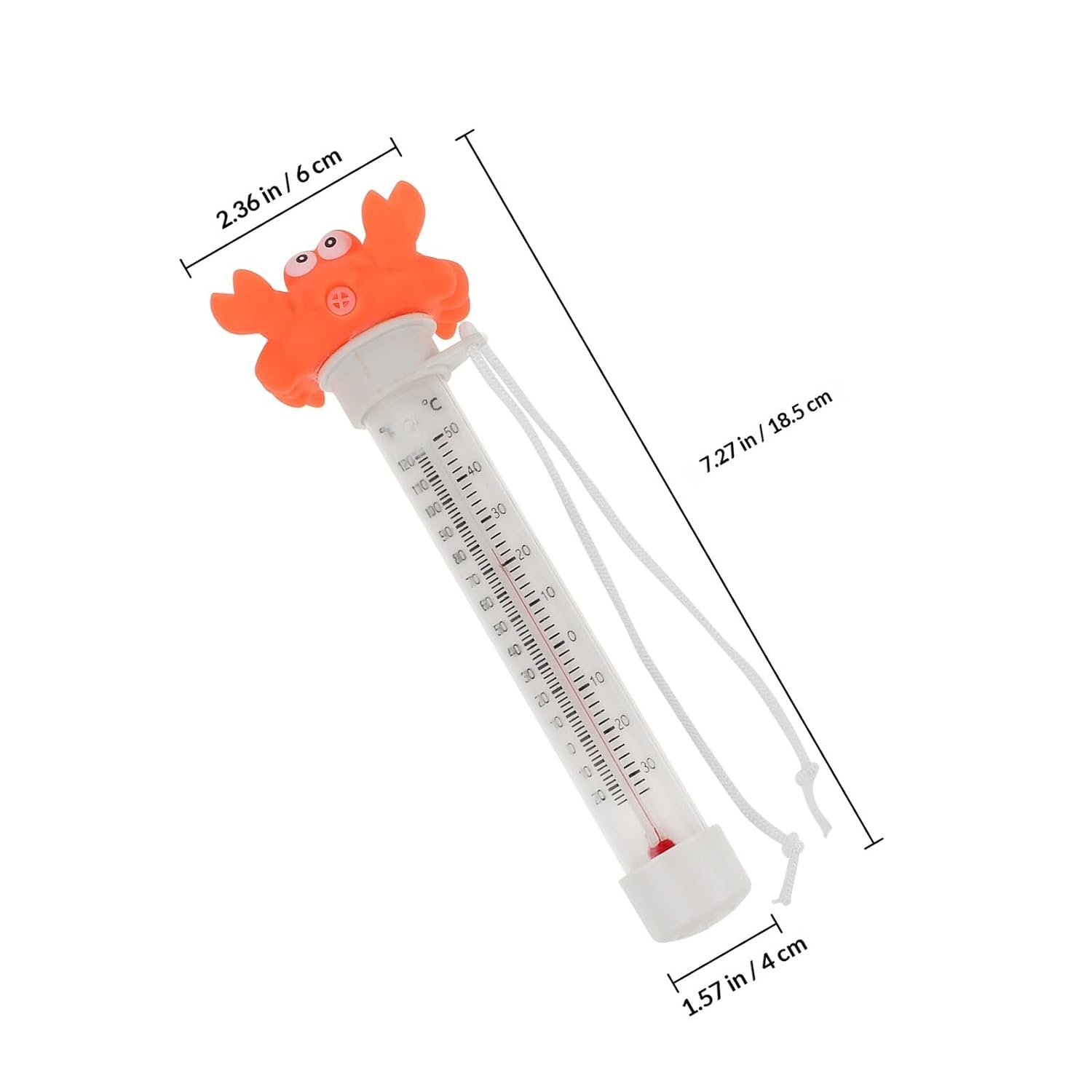 Floating Pool Thermometer Crab Design Easy-to-Read Water Temperature Gauge for Swimming Pools, Spas, and Bathtubs Waterproof Floating Thermometer for Spa and Bath Use