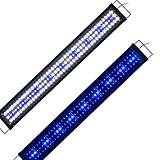 8000 KL. Aquarium Eco Aquarium-Lampe, Licht Weiß-Blau/RGB mehrfarbig, Lampe mit Clip – 28 cm-180 cm, LED-Lampe – EU-Stecker, ausziehbar, AC 100-240 V, Blanc-Bleu 90cm, 90 cm, B15d 220.00 volts