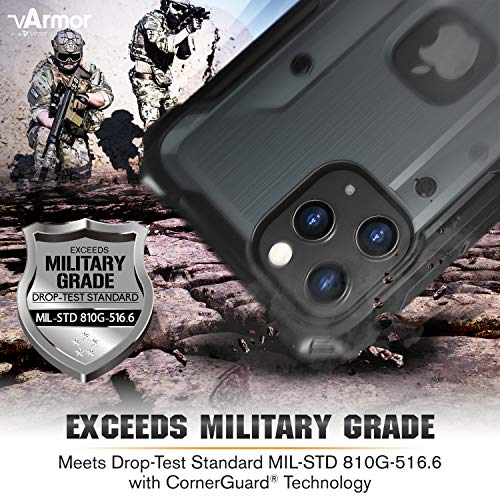VENA vArmor Rugged Case Compatible with Apple iPhone 12 Pro Max (6.7"-inch), (Military Grade Drop Protection) Heavy Duty Holster Belt Clip Cover with Kickstand - Space Gray by VENA - Image 2