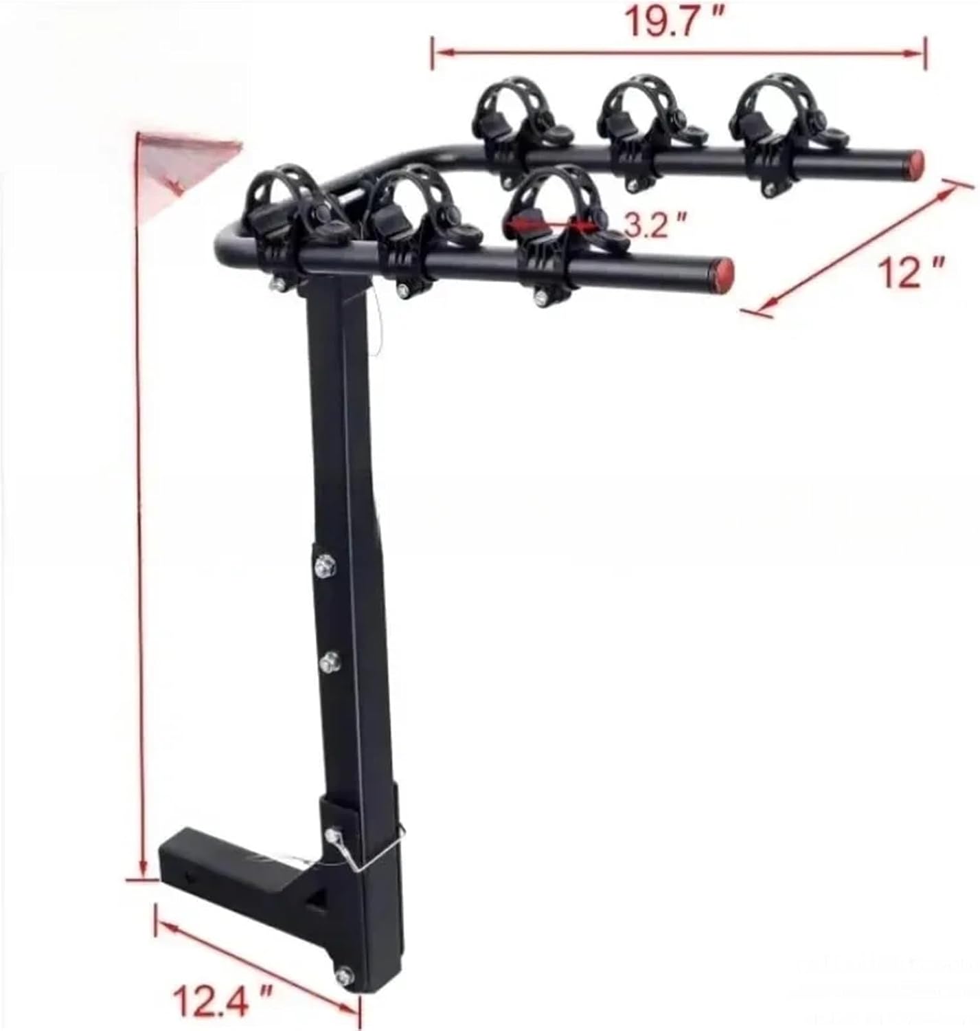 3-Bicycle Rack 2-Inch Receiver Trailer Hitch Bike Carrier for Cars Trucks SUVs Vans RVs Auto Accessories