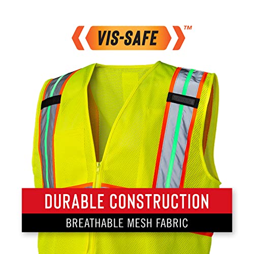 Coast Sv400 Rechargeable Lighted High Visibility Safety Vest With Reflective Glow Stripes, Dual Mode, Zip Front, 2 Pockets, 2 Mic Tabs, Meets Ansi/Isea Standards, 360 Visibility, Yellow, Extra-Large #TOP7