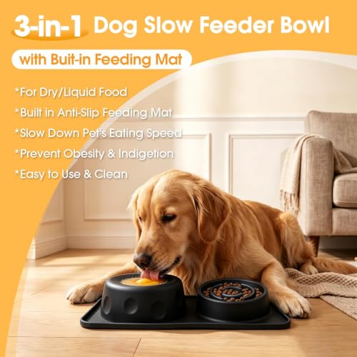 Slow Feeder Dog Bowls for Liquid/Dry Food, Bone Broth Dog Lick Bowl 380ML by LETSQK - Used condition - Image 7