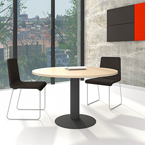 Weber Büro Optima runder Besprechungstisch Esstisch Küchentisch Tisch Ahorn Rund Ø 120 cm Cover