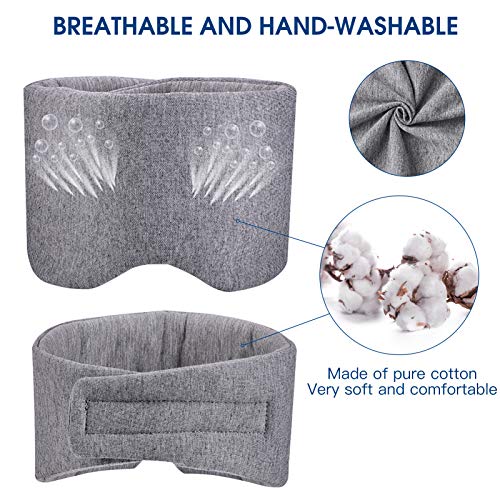 Cotton Sleep Mask For Men & Women, Handmade Eye Mask For Sleeping - Light Blocking / Breathable / Comfortable Blindfold, Eyeshade For Airplane / Nap / Travel With Earplugs #TOP1