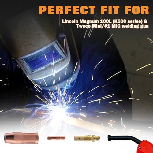 LEONTOOL Kit de acessórios de pistola de solda MIG com bocal de ponta de 0,89 cm para Lincoln Magnum