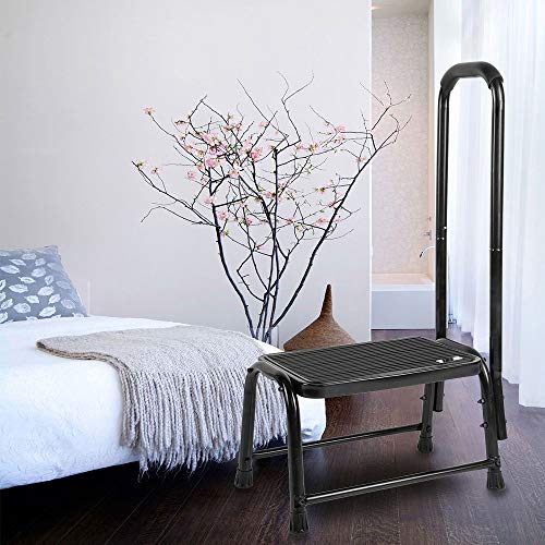 Leekpai Step Stool With Handle For Adults，Seniors Heavy Duty Holds 330 Lbs.stepping Stool For Elderly Adults, Attractive Black For Kitchen #TOP6
