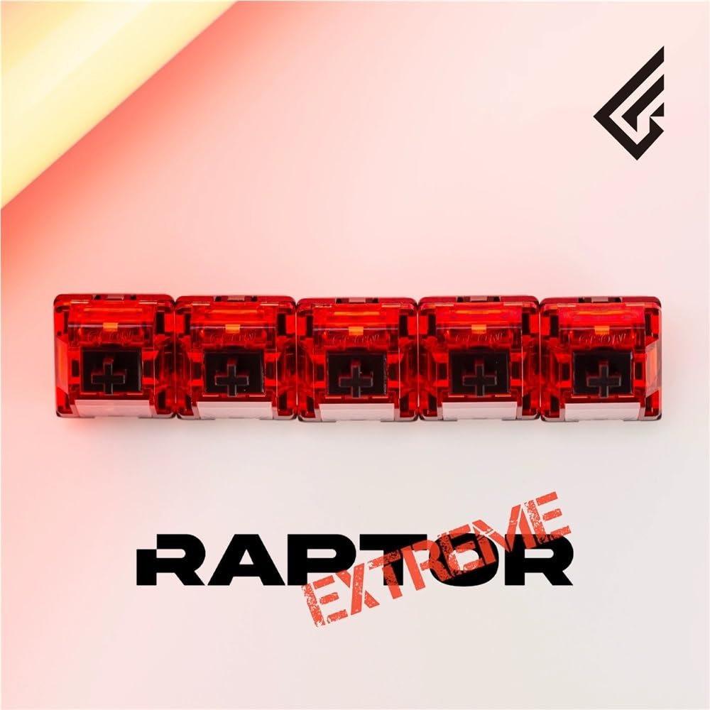 Geonworks Raptor MX Extreme Gaming Switch V2, wstępnie nasmarowany liniowy przełącznik prędkości 5Pin do klawiatury mechanicznej (30 szt.)