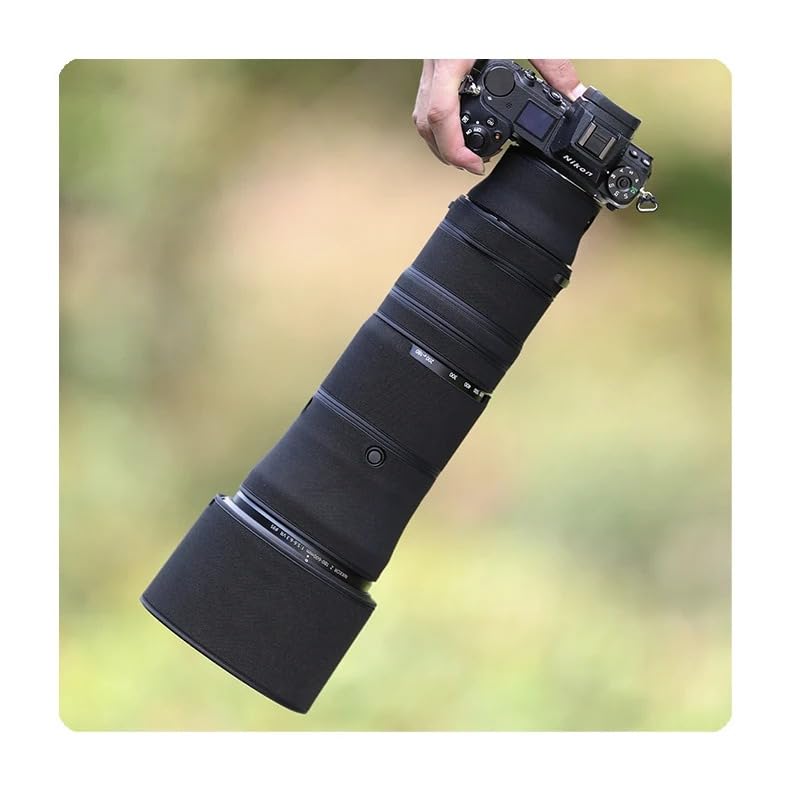 CHASING BIRDS Camouflage Waterproof Lens Coat for Nikon Z 180-600mm f/5.6-6.3 VR Rainproof Lens Protective Cover (Classic Black, with 1.4X and 2.0X TC)