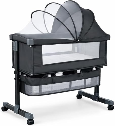 AL-NEST87 Premium Multifunctional Baby Playard – Portable Crib with Canopy, Wheels & Storage
