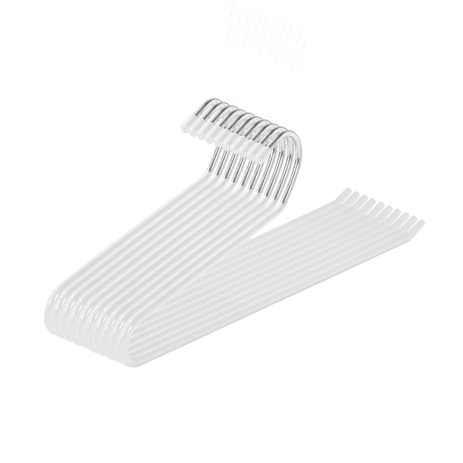 Red Dot Gift®White Metal Pants Hanger Set - 5 Pieces Elegant Non-Slip Closet Space Saving Hanger Set for Pants, Trouser, Blankets, and Jeans with Rubber Coating and Open Ended Sleek Design