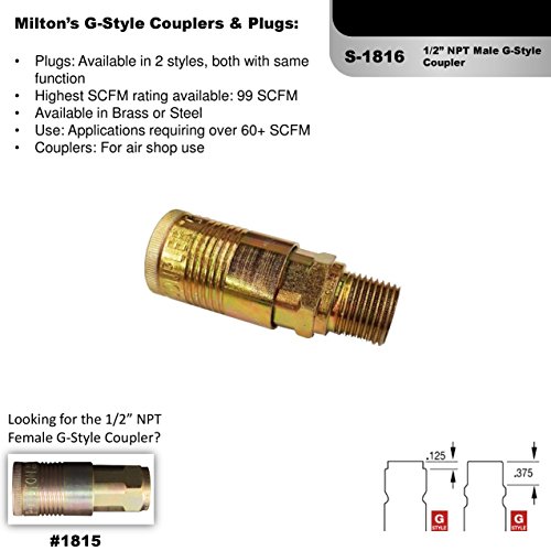 Milton S-1816 1/2" Mnpt G Style Coupler #TOP3