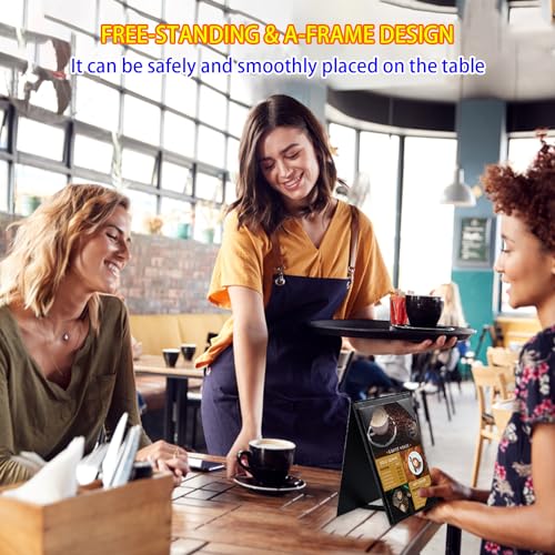 leather table tent leather menu holder sign display black menu covers for cafes bars or restaurant for 57 inch menus 1 pack57 inch