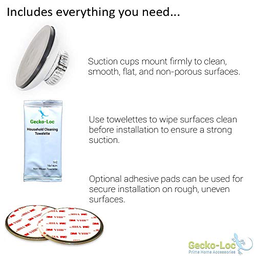 Gecko-Loc Suction Cup Shower Caddy Bath Organizer - Bathroom Storage Basket (Silver, Deep)