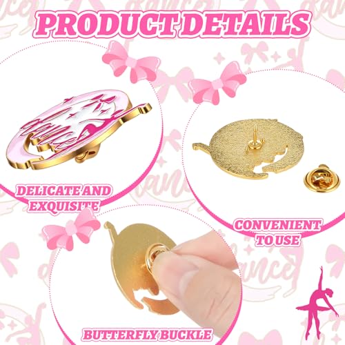 Image of Misdary 24 /48 Set Dance Gifts Ballet Brooch Pins Cards Bags for Dancer Ballerina Party Favors Women Team Award Recital Gifts