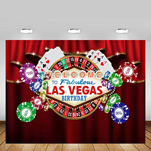 MEHOFOTO Casino a tema Red Curtain Adulto Happy