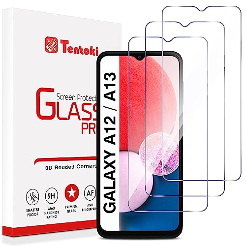 Tentoki 3 Stück für Panzerglas Samsung Galaxy A13 5G/ A13/ A12/ A04s Schutzfolie [kratzfest 9H Härte] Ultra Transparent Displayschutz