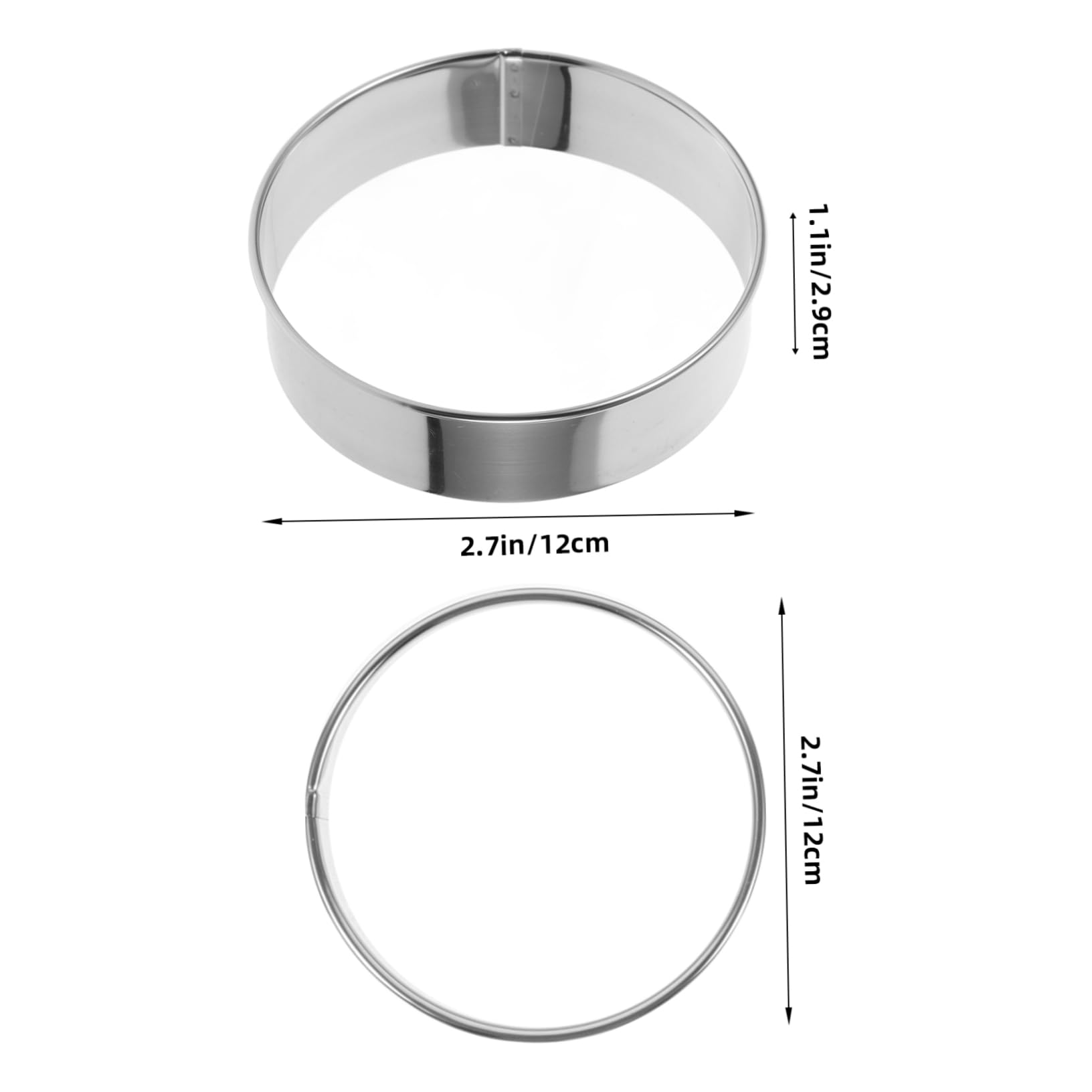HEALEEP 1 Set Stainless Steel Baking Mousse Ring Round Shape Multi Function Cake Mold for Pastries Doughnuts and Tarts Easy Release Design for Home Baking