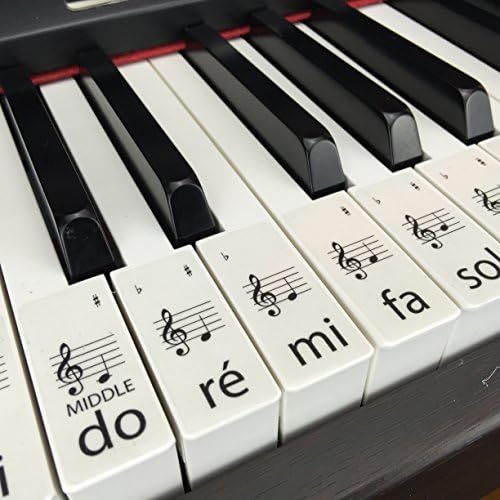 CLEAR SOLFÉGE piano/keyboard stickers for up to 88 keys (88 KEY SET)