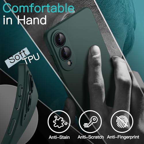 Image of JETech Slim Fit Cover Case for Samsung Galaxy S25 Edge, Camera Lens Full Protection, Soft TPU Thin Protective Phone Cover with Matte Finish, Shockproof (Midnight Green)