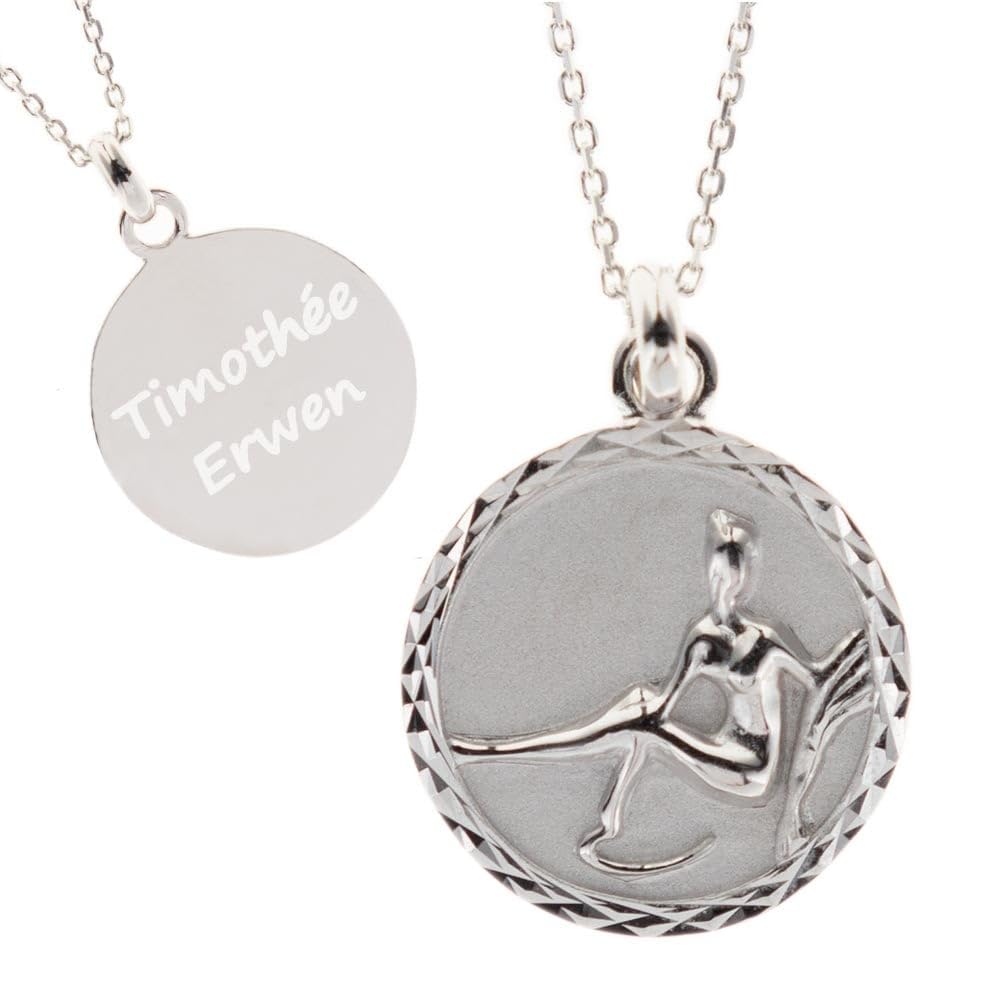 Ocadeau Collar Zodiacal Personalizado en Plata de Ley - Colgante astrológico Personalizado con Texto Grabado - Una Joya Celestial a su Imagen