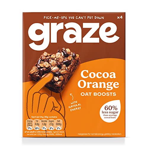 Graze Healthy Snacks - Cocoa Orange Oat Snack Bars, Vegan friendly 4x30g - Image 4