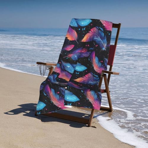 Serviette de plage à séchage rapide en microfibre, serviette de bain douche