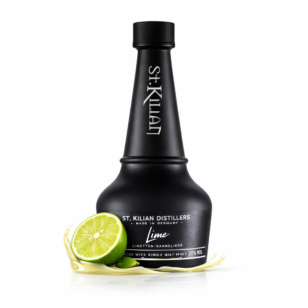 St. Kilian Lime Sahnelikör [Single Malt Basis] 20% Vol, 0,5l - Deutscher Premium Limetten Likör - Perfekt zum Dessert - Tolles Geschenk für Genießer - Liköre von St. Kilian