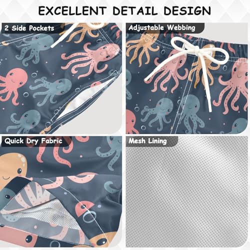 senya Cute Jellyfish and Octopus Boys Swim Trunks Toddler Shorts Swimwear Boardshorts3