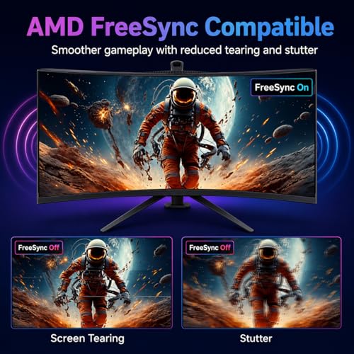 Image of 24 Inch Curved Gaming Monitor, FHD 1080P 120Hz Computer Monitor with 3ms MPRT, AMD FreeSync Compatible, 1800R Curved Screen, Built-in Speakers, HDMI & DisplayPort, VESA Mount