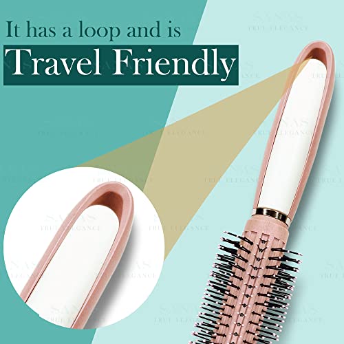 Image of Sanas Round Hair Dryer Styling Brush 1Pc Hair Round Brush Soft Bristle Round Hair Brush Flexible Detangling Brush Roller Hair Brush Anti-Static Hair Brushes For Women 1Pc (Light)