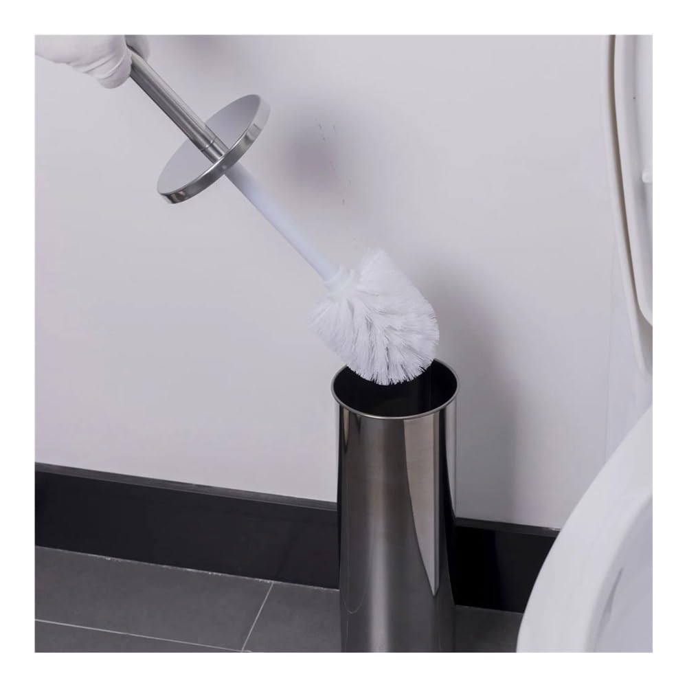 Scopino per WC Scopino for WC rotondo con supporto da parete in acciaio inox for bagno Spazzole per WC