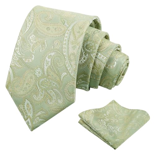 Image of Alizeal Mens 3.15'' Vintage Paisley Tie Pocket Square Set | Elegant Perfect for Banquet Wedding and Party