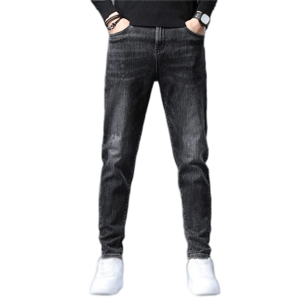 Harem Pants Men Regular Fit Stretch Jeans Classic Cotton Business Casual Denim Trousers Jeans