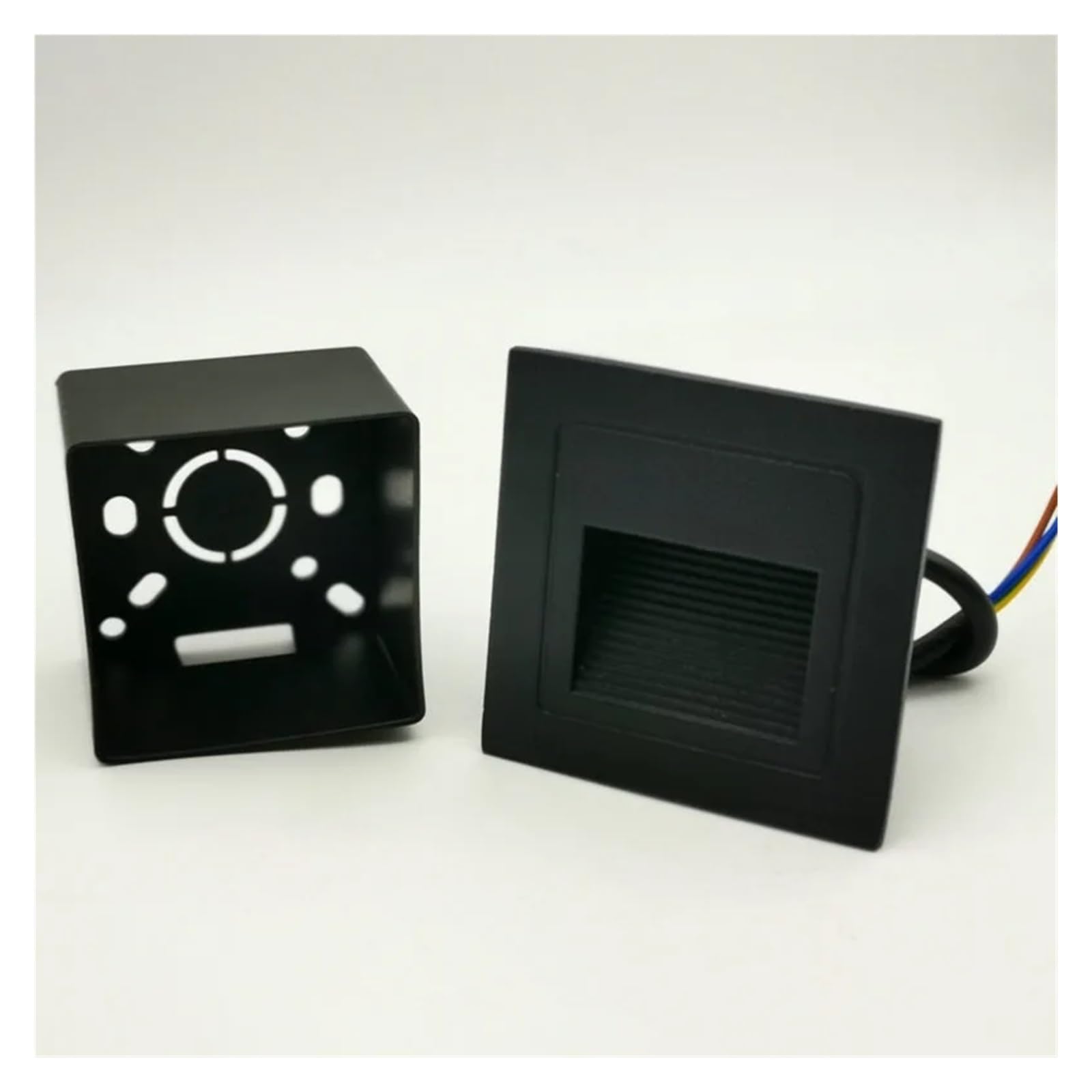 Wpuszczana lampa ścienna z czujnikiem ruchu inteligentna lampka nocna LED krok do schodów drabina schodowa przedpokój sypialnia aluminium 110 V 220 V(Black Body,WARM WHITE 3000K_5W WITH SENSOR)