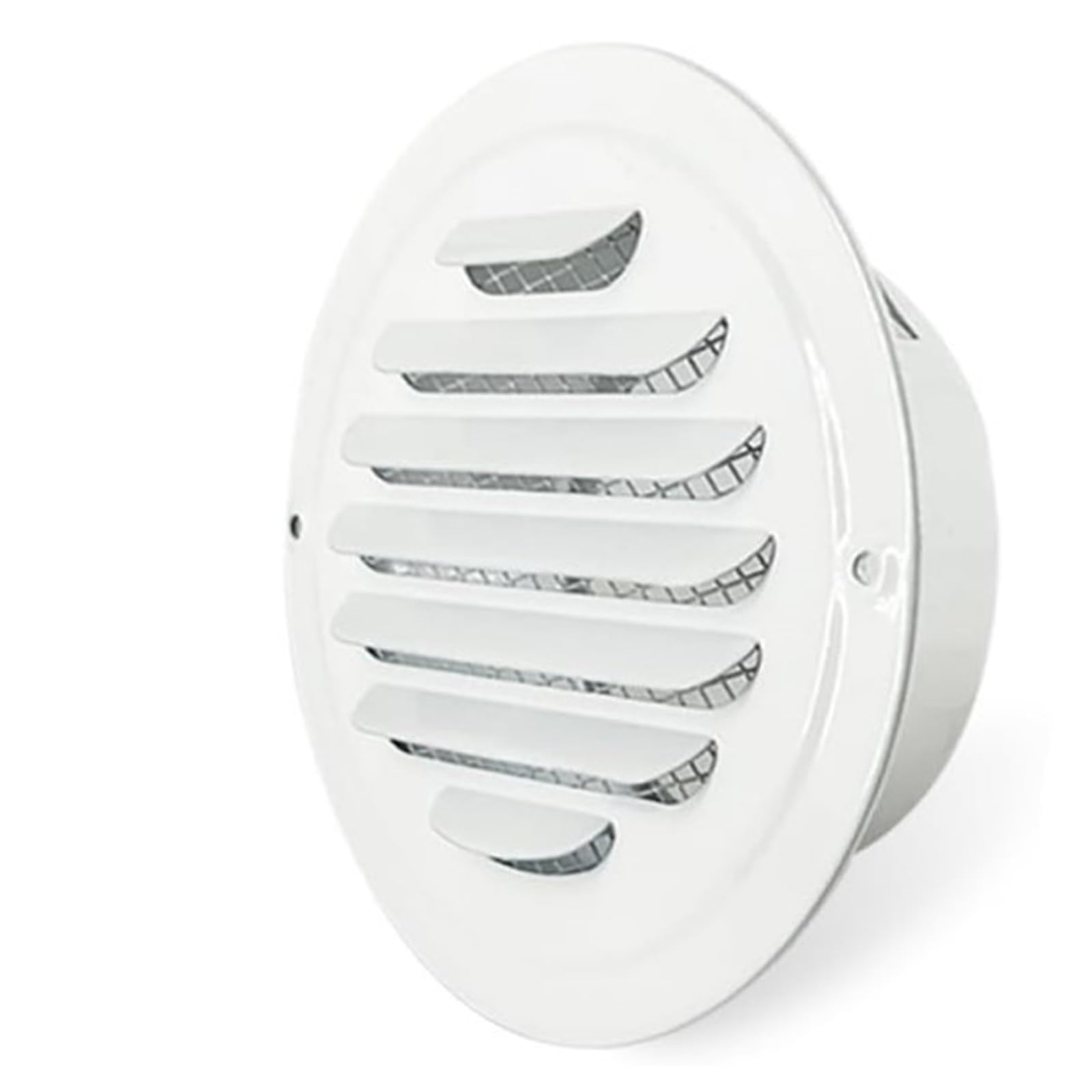 Stainless Steel Air Outlet Vent Louver Grille Covers with Screen Meshes Round Soffit Dryer Covers Enduring Louvered Grille Wall