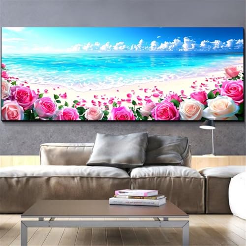 Kit diamond painting plage pour un salon lumineux et relaxant