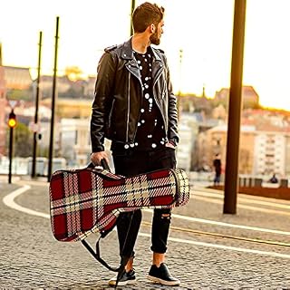 Housse de Guitare, Euit de Guitare en Tissu Oxford Impermeable avec Sangles Reglables pour 42″41″40″ Guitares Plaid écossais beige et rouge 108.9×42.9×11.9 cm - Les Beatles, Paul McCartney, John Lennon, RIngo Starr, George Harrison Housse de Guitare, Euit de Guitare en Tissu Oxford Impermeable avec Sangles Reglables pour 42"41"40" Guitares Plaid écossais beige et rouge 108.9x42.9x11.9 cm – Image 6