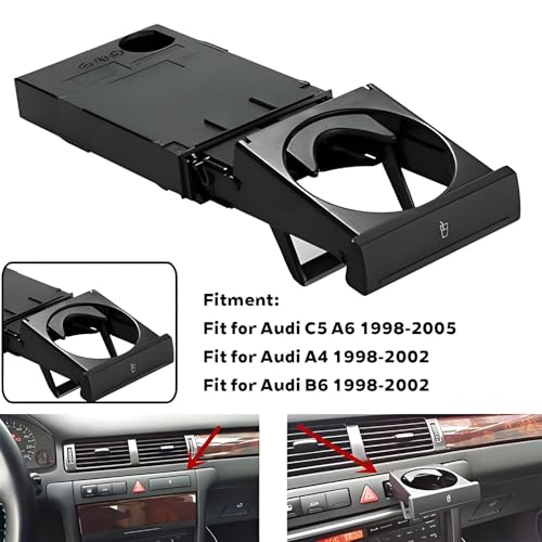 Portavasos para tablero delantero negro compatible Audi miniatura 2