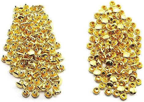 Pro Bamboo Kitchen 120 Sets Double Cap Rapid Rivets 6x6mm Gold Color DIY Leather Craft Stud Garment Accessories Fastener Expansion Rivet