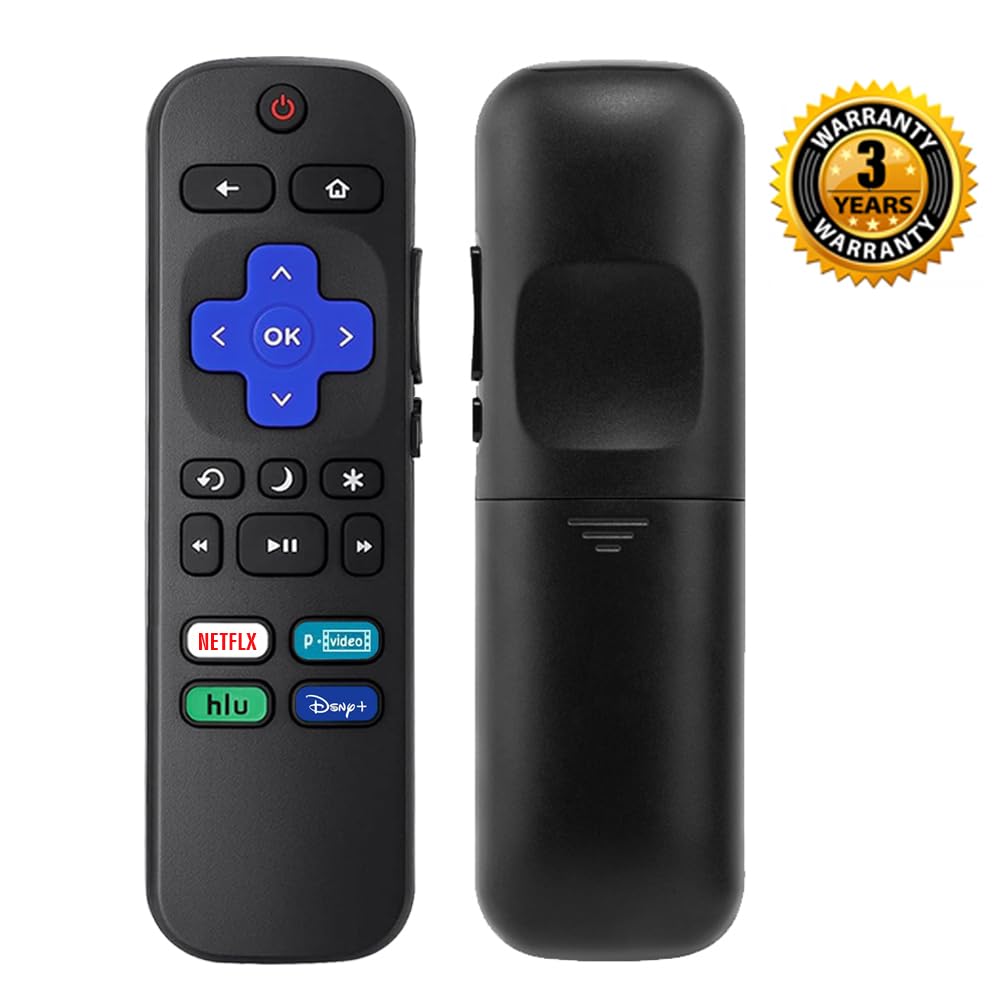 Lot de 2 télécommandes de rechange compatibles avec Roku TV, télécommande universelle pour téléviseurs intelligents Hisense/Onn/TCL/Sharp/Element/Philips/Hitachi/JVC/RCA/Insignia/Sanyo/LG RokuSeries