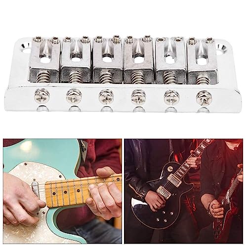 Guitar Bridge Tailpiece 78Mm Fixed Hardtail Load Bridge For 6 String Fender Strat Stratocastertelecaster Electric Guitar Hardtail Bridge Replacement Metal Fixed Hardtail Saddle Bridge (Silver) #TOP2