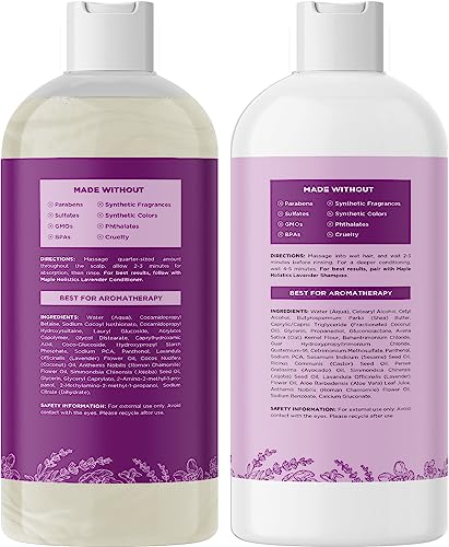 Aromatherapy Lavender Shampoo And Conditioner Set - Paraben And Sulfate Free Shampoo And Conditioner For Women With Chamomile Panthenol Jojoba Oil Plus Cleansing And Calming Lavender Essential Oil #TOP1