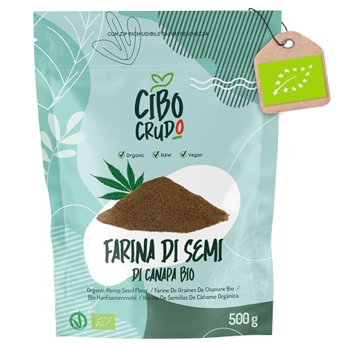 Farina di Canapa Bio e Cruda - 500 g. Farina di Semi di Canapa Decorticati. Polvere di Semi di CanapaBio Integrale. Ricca di Omega 3 e...