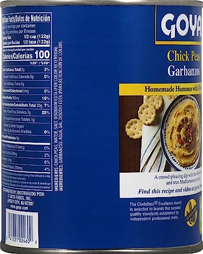 Image of Goya Chick Peas, Garbanzo Beans, 110 Ounce (Pack of 6)