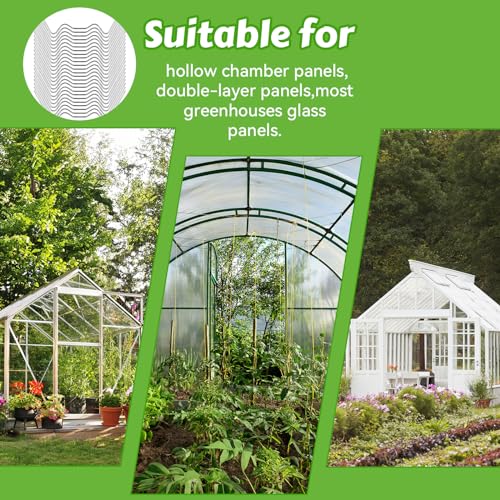 100 Stück Gewächshaus Klammern Sturmfest, Klammern für Gewächshaus, Gewächshausklammern Edelstahl Extra Stark, Sturmfest Gewächshausscheiben Zubehör für Hohlkammerplatten, Platten, Doppelstegplatten