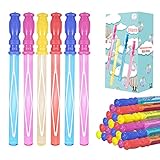 Aupmeka Bubble Wand Set Big 24 Pack 15'(2 Dozen) - Bubbles for Kids Bubble Solution Parties Wedding Baby Showers Indoor/Outdoor Summer Toys