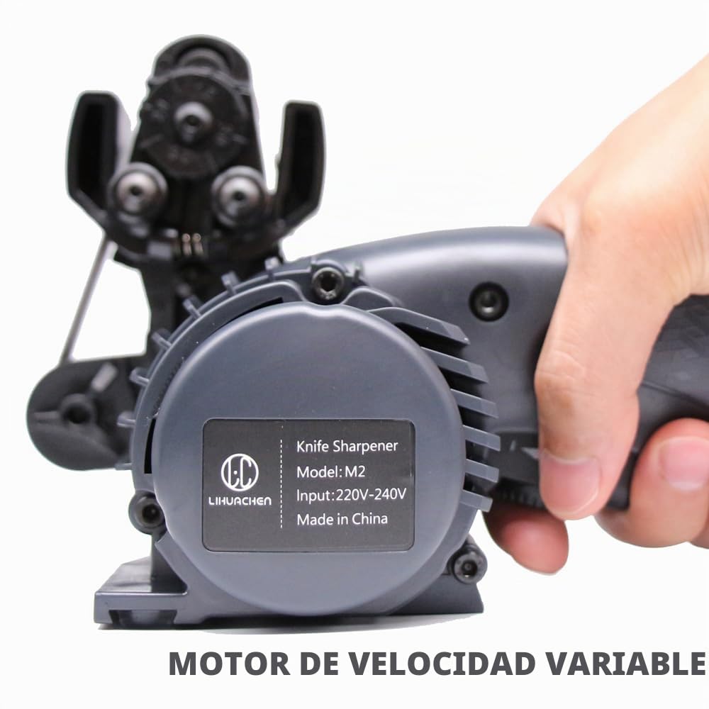 M2 Afilador de Cuchillos Eléctrico Profesional, de Cocina y Piedra - Herramienta de Afilado de Tungsteno (Enchufe Europeo)